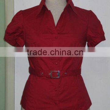 Cotton Blouse With Belt