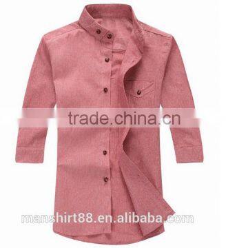 Men Dress Shirts Cotton Fabric Fashion Three-quarter Sleeve Men Shirt photo-2