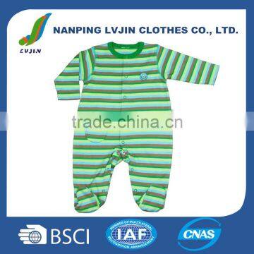 Long Sleeve Stripe Pattern Infant Baby Sleep Jumpsuits And Rompers