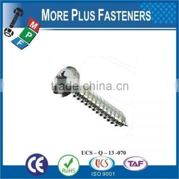 Made in Taiwan Cross Recessed Pan Head Self Tapping Screw DIN 7981 Pozi Drive or Phillips Drive Steel or Stainless Steel