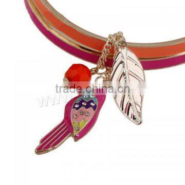 New gold color Zinc Alloy Multi Bangle Sets with extender chain Bird with Other shape