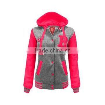 Custom Girls Long Sleeves Denim Varsity Jackets photo-2