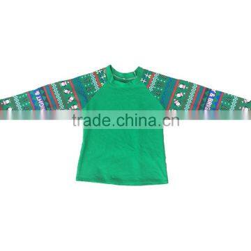 Wholesale Boutique printed Icing Raglan Shirts Sleeve Baseball Raglan Tee T Shirt Christmas Baby Ruffle