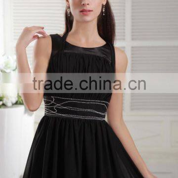 2017 New Fashion Elegant A-line Sexy Scalloped Satin With Sahses Formal Evening Dress Prom Dresses ED111 photo-3