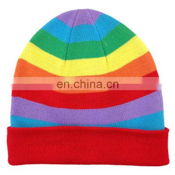 Colourul striped pattern knitted beanie hats and caps for kids