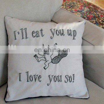 cushion cover with appliqued or printing