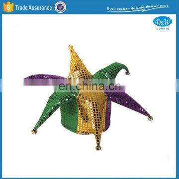 Mardi Gras Sequin Jester Hat with Bells