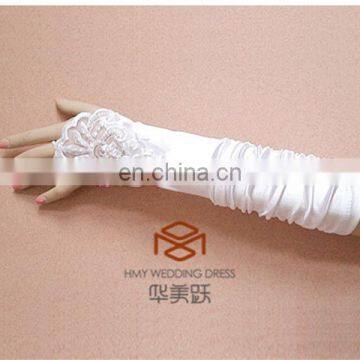 Hot Onlie SHMY-V011 White Lace Figureless Satin Bridal Gloves