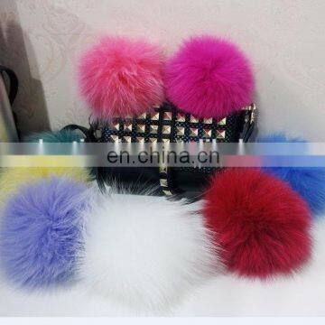 Lovely Nature Fox Fur Ball/Fur Pom Pom Key Chain