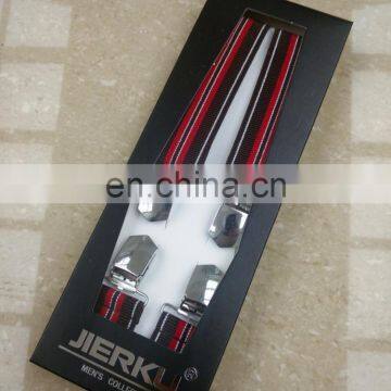 Factory hot sale jierku heavy polished 4 heavy clips mens braces suspenders