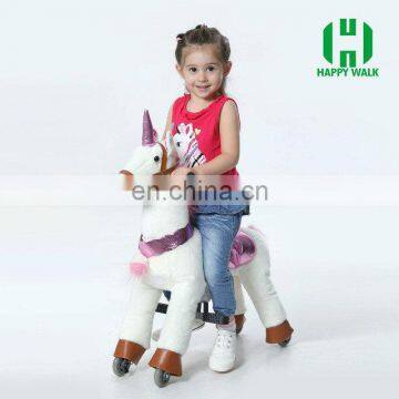 HI mechanical plush ride on walking horse for kids