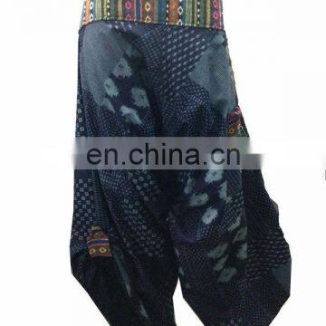 Thai cotton Baggy pants,Aladdin,Harem pants,Samurai pants with handwoven colorful waist