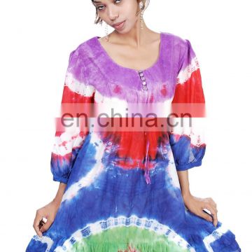 Cotton Hand Tie Dye Long Sleeve dress