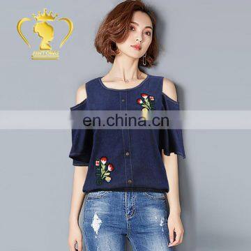 OEM factory price high quality latest trend shirt top woman apparel