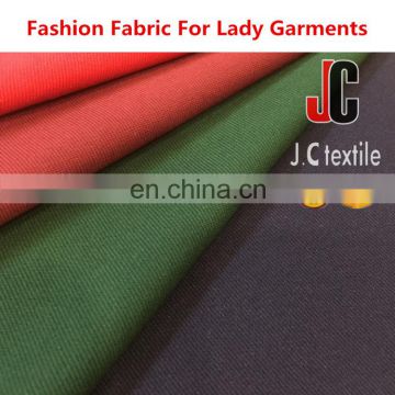 JC textile B2878 wholesale plain dyed knit twill fabric polyester lycra fabric for fashion garment