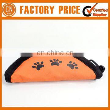 Portable Nylon or 600D Oxford Fabric Foldable Pet Bowl With Zipper for Dogs or Cats