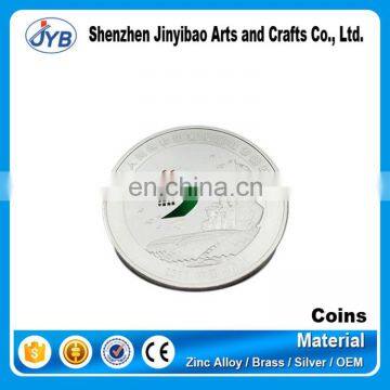 custom made colored silver company logo coin with cheap price