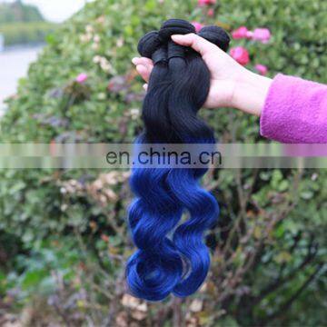 Ombre Brazilian Hair 1B Blue Mermaid Color Virgin Remy Brazilian Body Wave Human Hair Weave