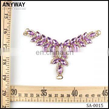 wholesale cheap vintage colorful crystal metal rhinestone shoe buckle embellishment