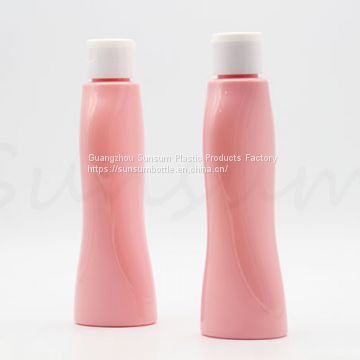 150ml Pink Color Cosmetic Plastic Different Shape Bottle