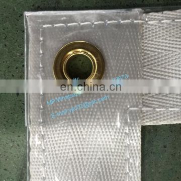 pvc transparent tarpaulin with nickle plated eyelet