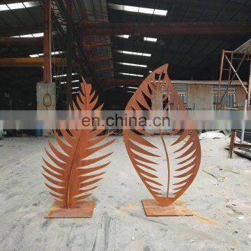 Leaf Metal Art Statue Corten Steel Sculpture photo-2