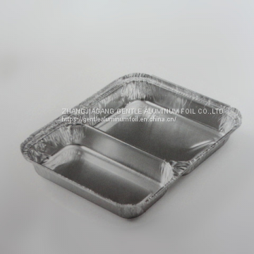 2 compartments aluminium food container