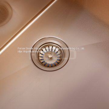 957023 HIGOLD PVD Rose Gold Nano SUS 304 Stainless Steel Handmade Sink Apron Sink Farmhouse Sink 1.2mm photo-4