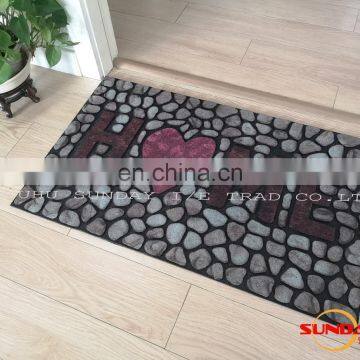 Anti Slip Cheap 3D Flocking Rubber Door Mat