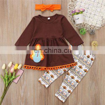 New Arrival Baby Girls Boutique Outfits Baby Girls Thanksgiving Turkey Ruffle Clothes