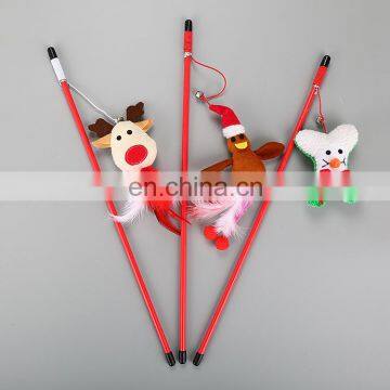 CHRISTMAS TIME!!!!!! 2018 Wholesale Manufacturers Catnip Wooden Wand Set Wand Cat Teaser Stick Toy Collection