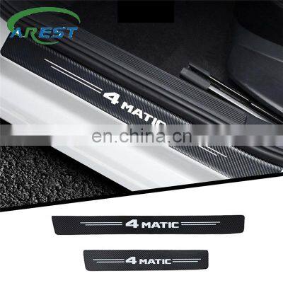 4pcs car Carbon fiber cloth Door Sill Strip for Mercedes Benz AMG W210 GLC B200 W221 W212 W205 W211 C180 C200 4MATIC accessories