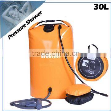 (1020) Foot pump 9 Gal (30 Liter) outdoors camping shower bag, hand shower