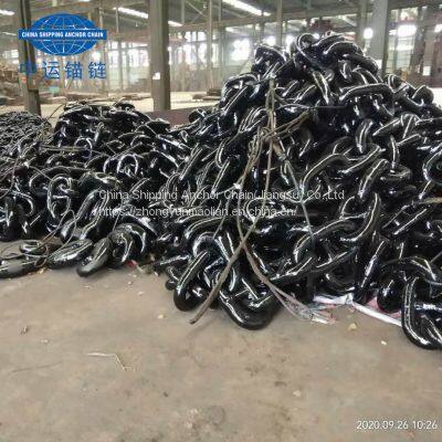 China 48mm marine anchor chain supplier ship anchor chain factory