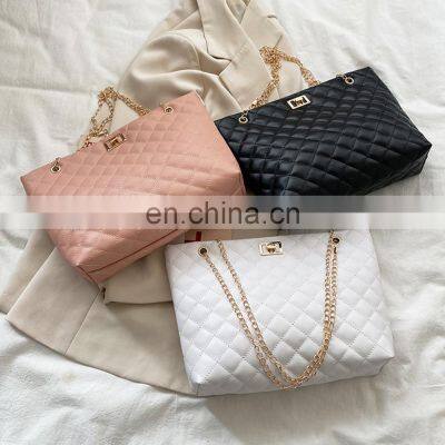 Cheapest 2021 Hot Sale Fashion Embroidery Women Big Shopping Bag Ladies Chain Bag High Capacity Tote Travel Cross Body Handbags