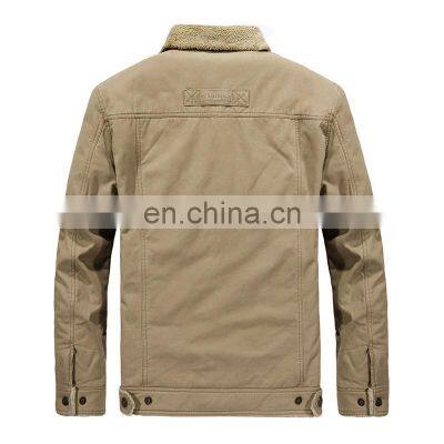 Wholesale Custom Men's Winter Plus Velvet Casual Fashion Jacket Jacket Men's Cotton Coat Men's Loose Cashmere Plus Velvet Jacket photo-3