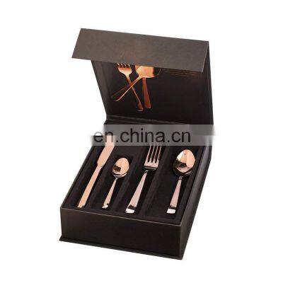 High Quality Handmade Fold Cardboard Gift Magnetic Box Paper Cutlery Set Knife Fork Box Wig Hair Packaging