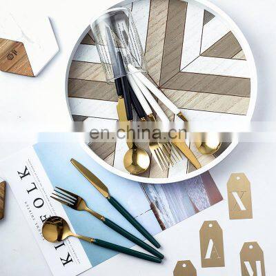 Tableware Professional Large Knife Gold Dining Gift Luxury Stainless Steel Cutlery Travel Set photo-4
