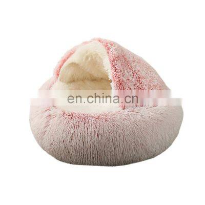 round elevated summer foldable washable tent fluffy cool fabric plush dog cat cave outdoor pet bed with storage