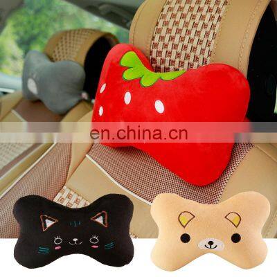 Car Neck Pillow Cartoon Cute Animal Travel Pillow Car Seat Cushion Cover Neck Support Headrest Car Interior Accessories
