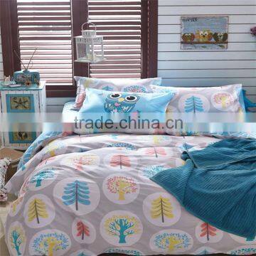 Good quality 100 cotton and cheap price Cartoon design tree pattern bedding set king duvet cover