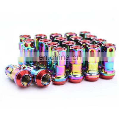 Racing composite spiral wheel lock nut  , six-sided hexagonal wheels steel lug nut, 44mm 17 HEX 12mm x 1.50 lug nuts