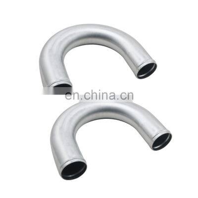 AUSO 2.5' 63mm Turbo Intercooler Pipe Chrome Aluminum Piping Pipe Tube+t-Clamps + Silicone Hoses Blue