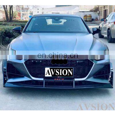 High quality car bumpers for Audi A7 S7 19-21 upgrade RS7 style body kit include Grille side skirt