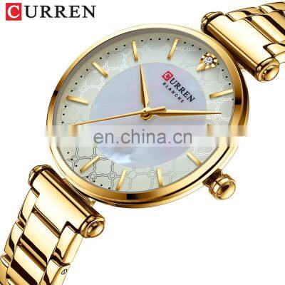 Curren 9072 Modern Fashion Women Quartz Wrist Watch Analog Waterproof Luxury Stainless Steel Watches Ladies