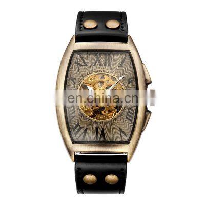 SHENHUA 9868 Simple Sports Automatic Mechanical Watch Leather Strap Analog Display Luxury Watches Men photo-2