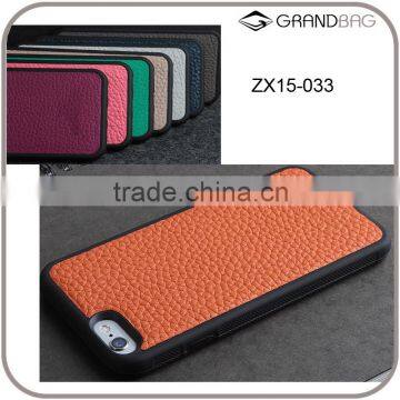 high quality pebble genuine leather case for iphone 6 / 6S plus cow leather case