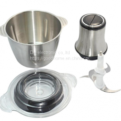 Meat mincer household electric small stainless steel multi-functional meat mincer processor(Wechat:13510231336)