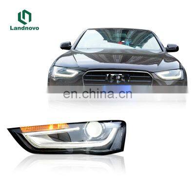Landnovo высококачественные автомобильные аксессуары. LED-фары, плагин и плей для Audi A4 A4L 2013 - 2015 годов выпуска, передние динамические LED-фары
