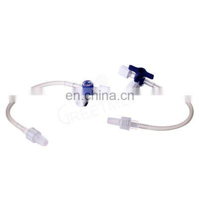 Factory price medical single use safty disposable three way stopcock extension set